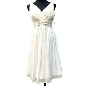 Donna Morgan Silk Chiffon Dress With Grecian-inspired Draping Size 4